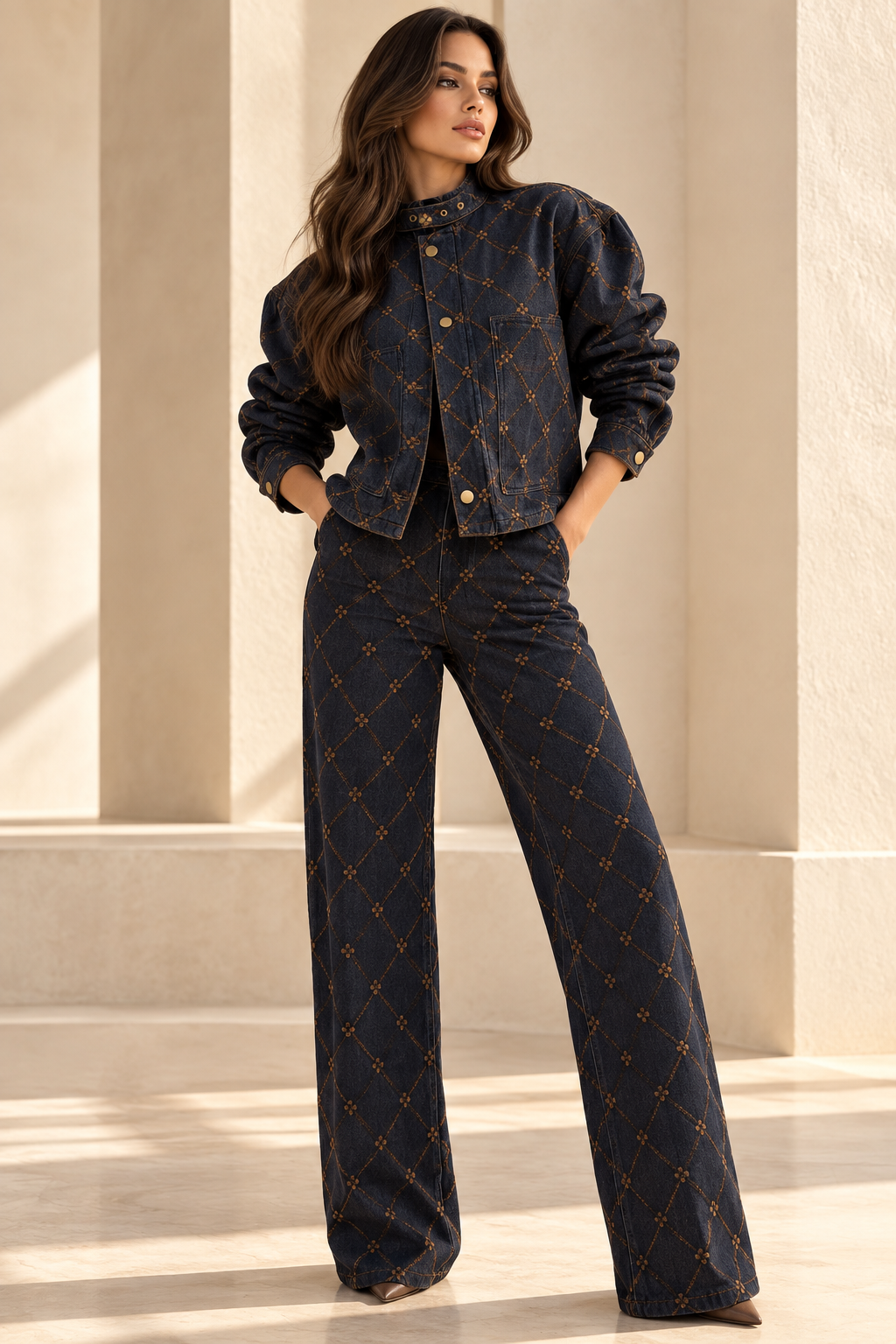 Indigo Argyle Set
