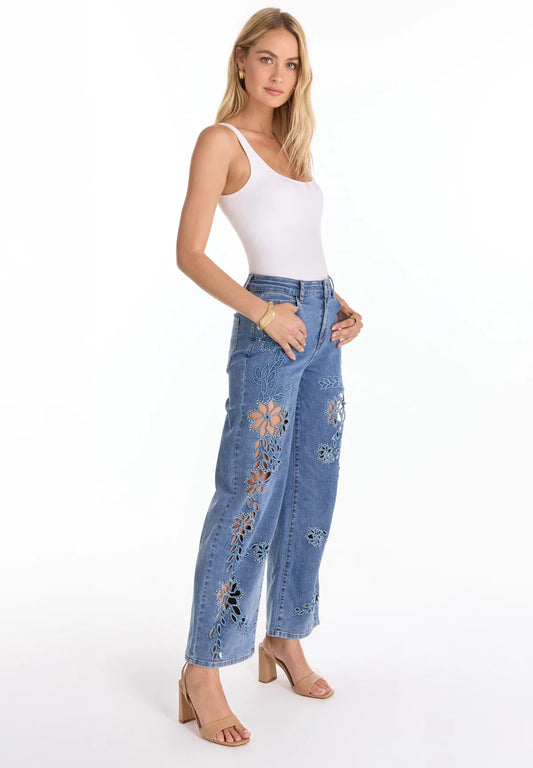 Flowers denim jeans 65$