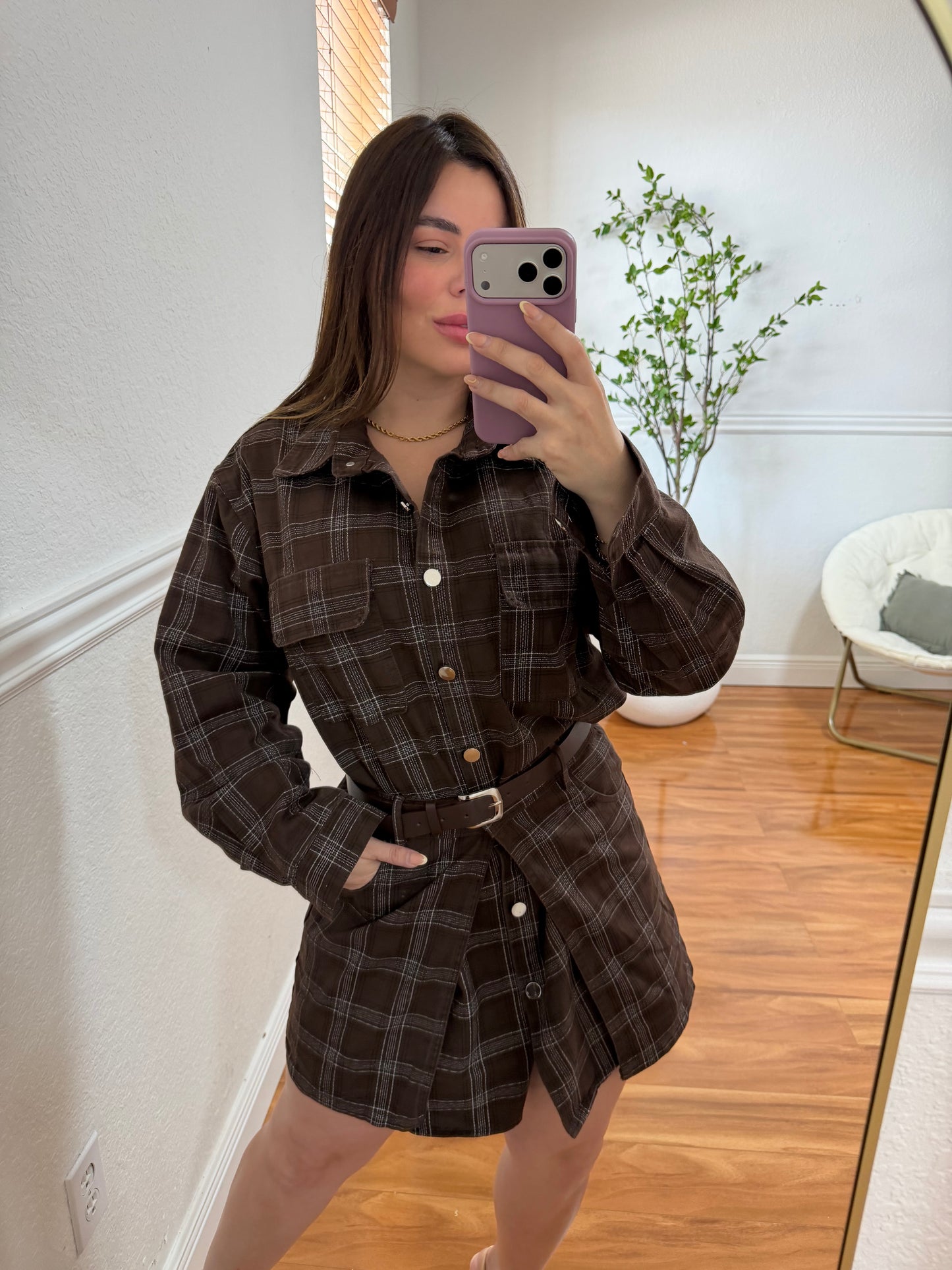 Chocolate Plaid set