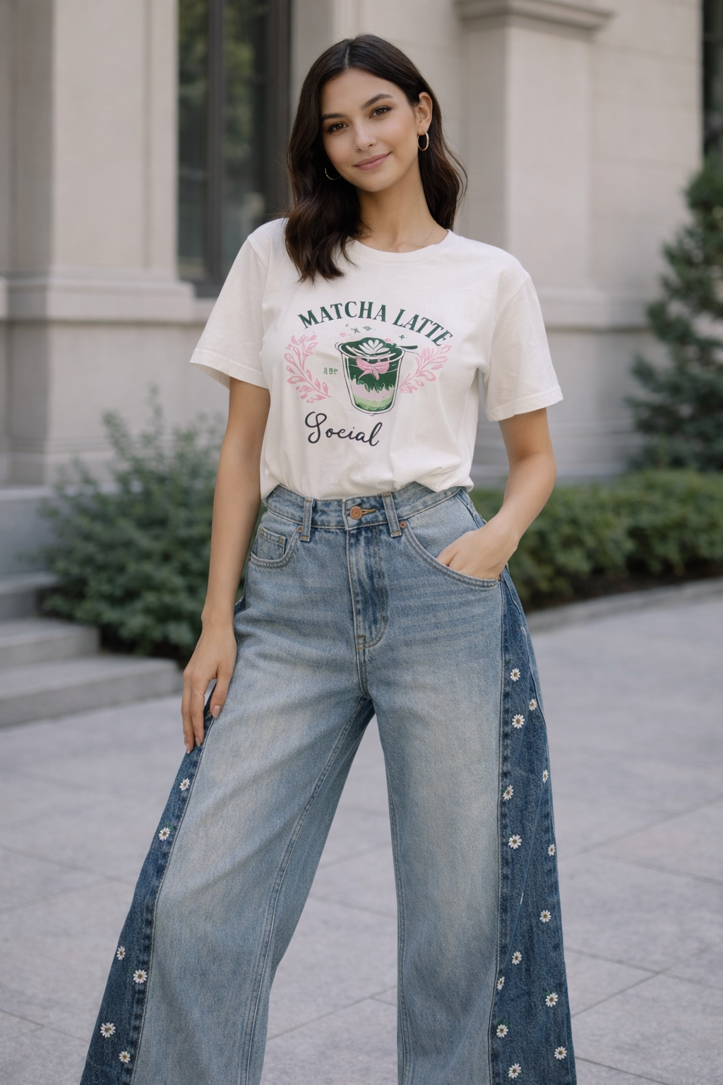 Floral Denim pant