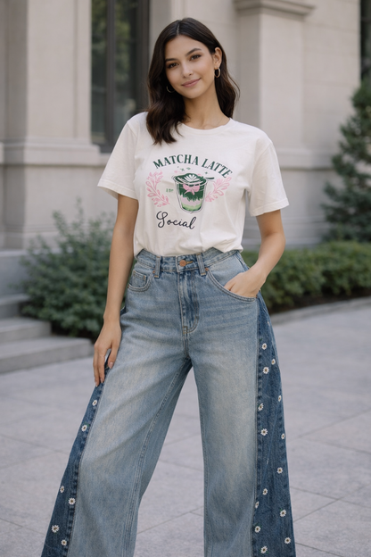 Floral Denim pant