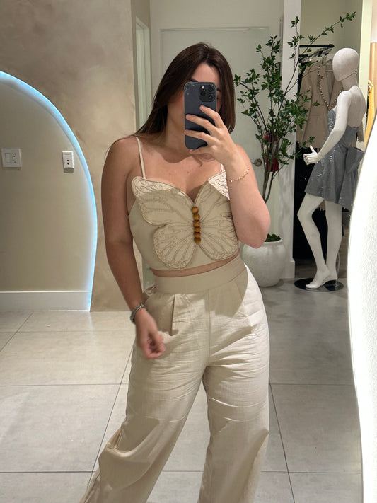 Butterfly beige set