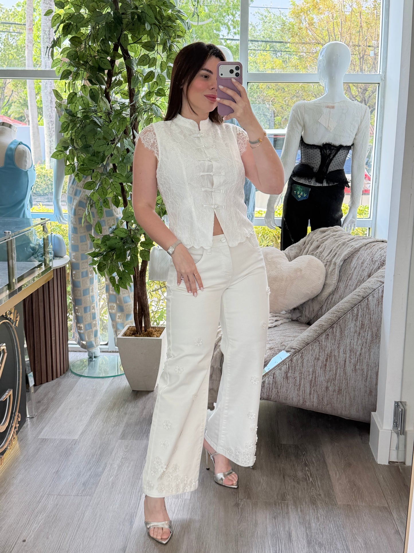 Floral jeans Strech
