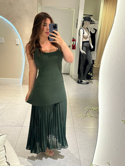 Green maxi dress