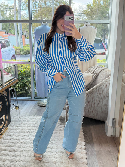Tache barrel jeans ( strech)