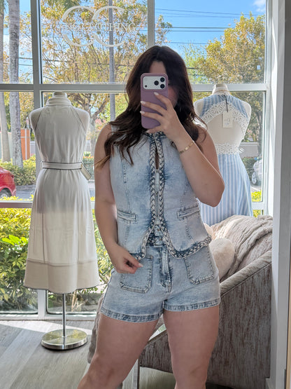 Denim short set