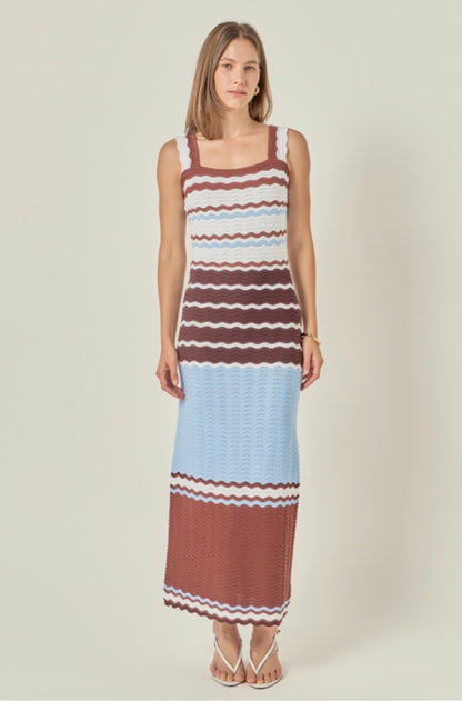 CROCHET SLEEVELESS MIDI DRESS