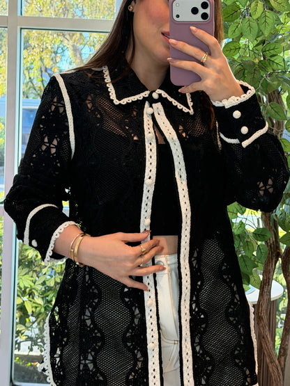 Crochet shirt black