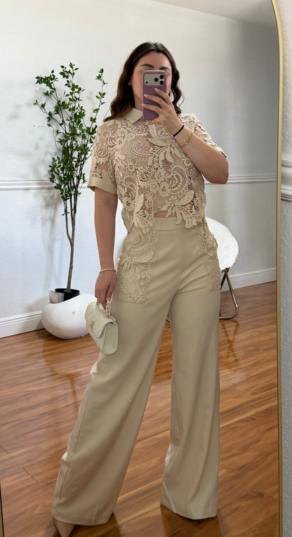 Beige crochet set