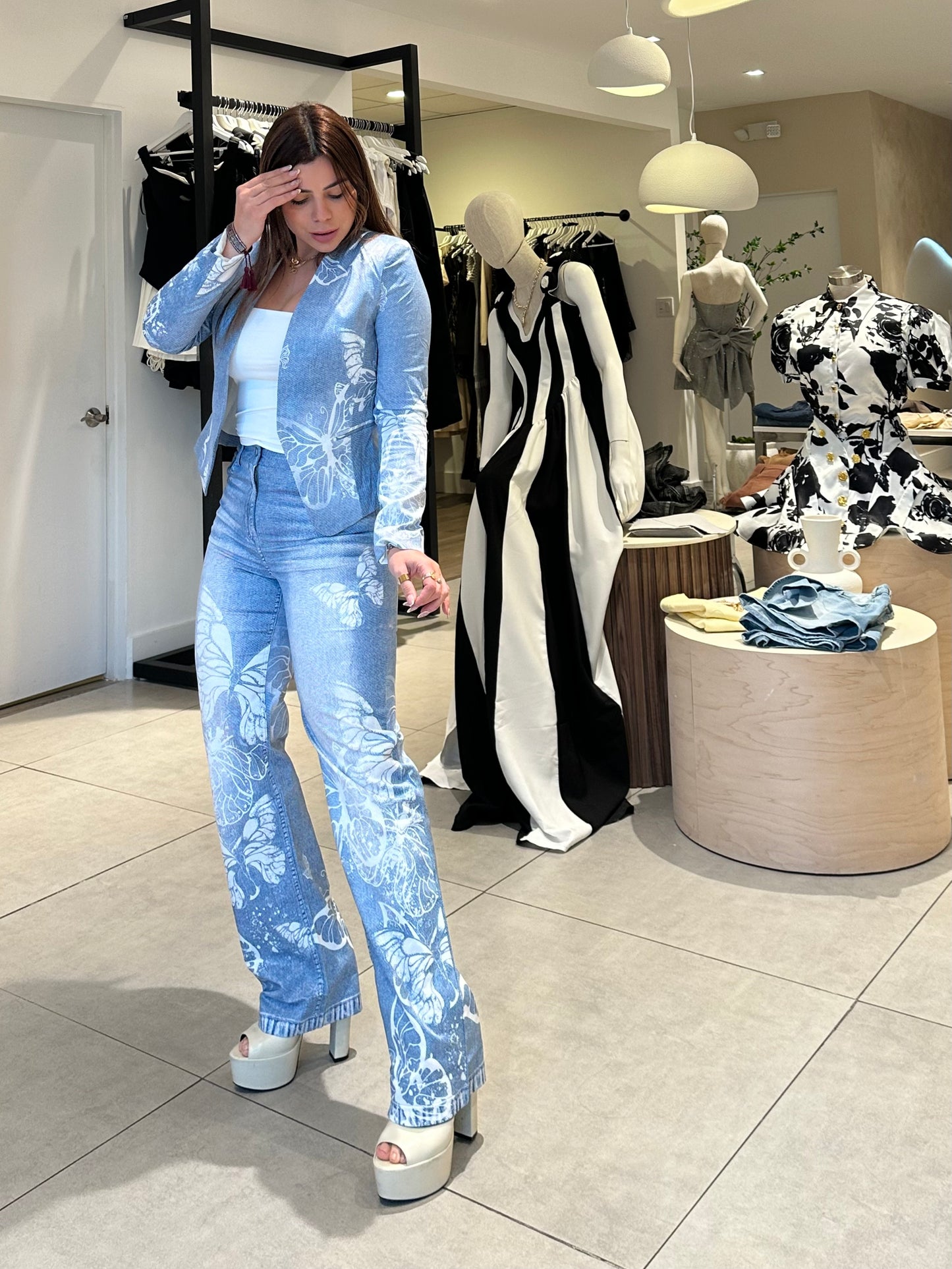 Butterfly sky blazer set