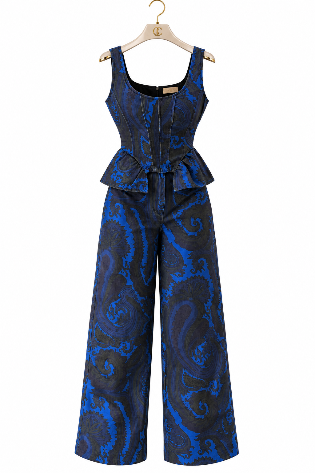 Paisley Peplum Navy Set