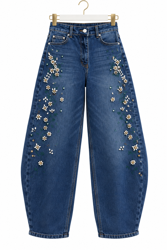Garden Bloom Barrel Jeans