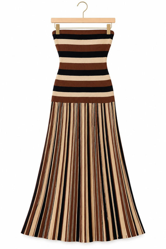 Brown Striped Dress