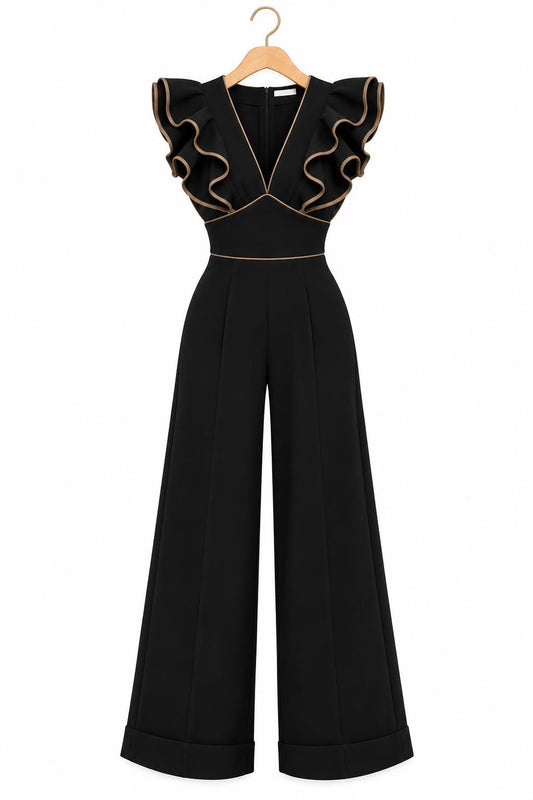 Jumpsuit Noir Ruffle